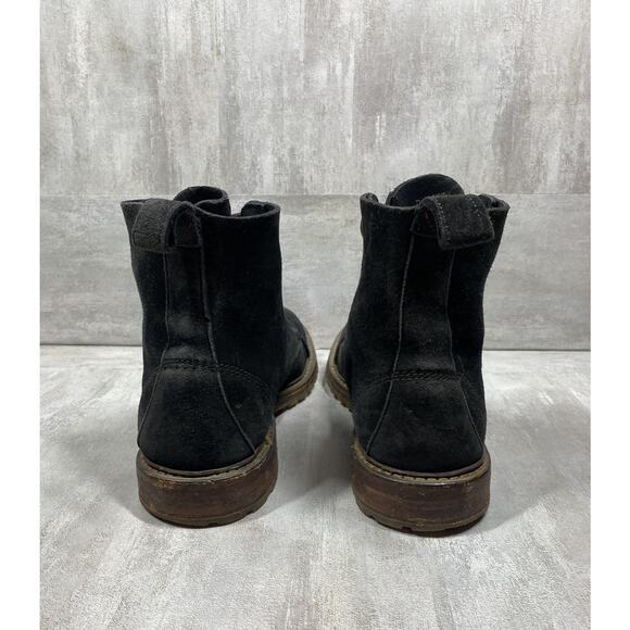 Allen Edmonds Boots Mens Size 10 D Black Suede Cap Toe Lace Up Work Rugged 1922 - Picture 4 of 11